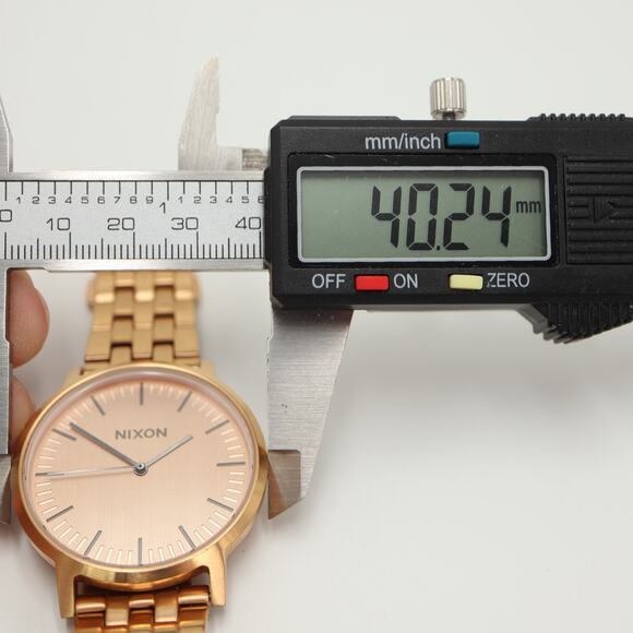 Nixon The Porter Rose Gold Tone 40mm Dress Watch 6" Bracelet with New Battery - Picture 2 of 12